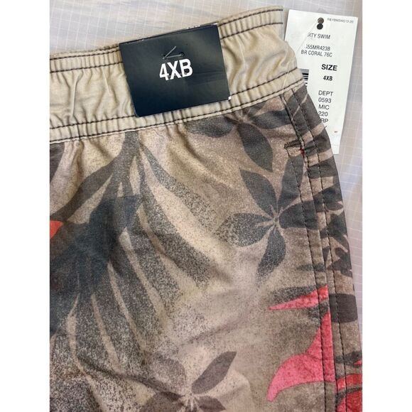 ROUNDTREE & YORKE CARIBBEAN TAN PINK TROPICAL SWIM SHORTS TRUNKS 4XB 4XL NWT - Picture 3 of 8